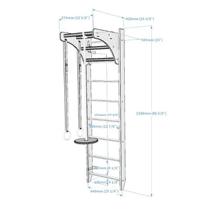 Wooden wall bars for kids room – BenchK 111 + A204