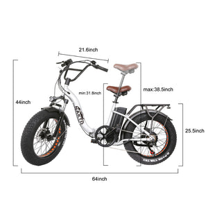 NAKTO 48V/10Ah 500W City Cargo Fat Tire Folding Electric Bike FOLDING OX