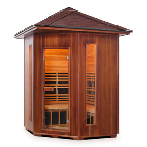 Enlighten Sauna DIAMOND 4-Person Corner Infrared/Traditional Sauna