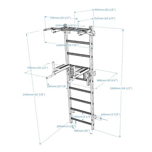 Black stall bar for home with pull-up bar and dip station – BenchK 722B