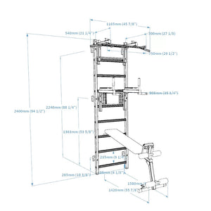 Luxury wall bars for home gym and personal studio – BenchK 733B