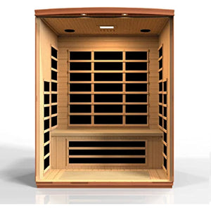 Dynamic Lugano 3-person Low EMF Infrared Sauna 9 Dynamic Low Carbon Heaters and Built-in Speakers with Bluetooth and MP3