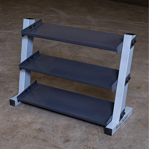 Body Solid 3 Tier Horizontal 34" Vinyl Or Neoprene Dumbell Rack