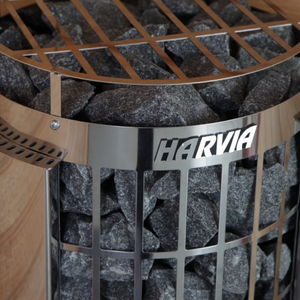 Harvia Cilindro Half Series 8kW Stainless Steel Sauna Heater at 240V 1PH with Built-In Controls