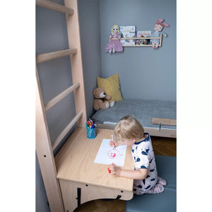 Wooden stall bars childrens ladder for home – BenchK 112 with desk