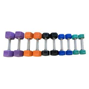 TAG Fitness 3lb COLORED GREEN Rubber HEX Dumbbell (Pair)