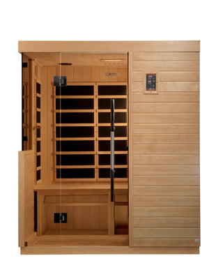 Dynamic Bilbao 3-person Ultra Low EMF Infrared Sauna 9 Dynamic Pure Tech Carbon Heaters and Built-in Speakers with Bluetooth and MP3