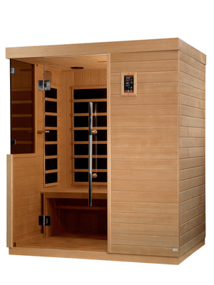 Dynamic Bilbao 3-person Ultra Low EMF Infrared Sauna 9 Dynamic Pure Tech Carbon Heaters and Built-in Speakers with Bluetooth and MP3