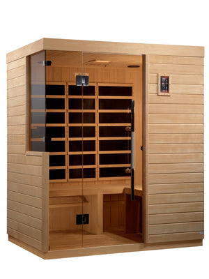 Dynamic Bilbao 3-person Ultra Low EMF Infrared Sauna 9 Dynamic Pure Tech Carbon Heaters and Built-in Speakers with Bluetooth and MP3