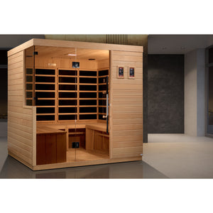 Dynamic La Sagrada 6-person Ultra Low EMF Infrared Sauna 13 Dynamic Pure Tech Carbon Heaters and Built-in Speakers with Bluetooth and MP3