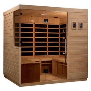 Dynamic La Sagrada 6-person Ultra Low EMF Infrared Sauna 13 Dynamic Pure Tech Carbon Heaters and Built-in Speakers with Bluetooth and MP3