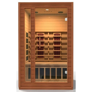 Dynamic Cordoba Elite 2-person Ultra Low EMF Infrared Sauna 7 Dynamic Pure Tech Carbon Heaters and Built-in Speakers with Bluetooth and MP3