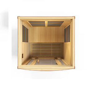 Dynamic San Marino Elite 2-person Ultra Low EMF Infrared Sauna 6 Dynamic Pure Tech Carbon Heaters and Built-in Speakers with Bluetooth and MP3