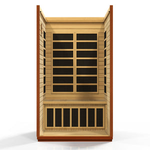 Dynamic San Marino Elite 2-person Ultra Low EMF Infrared Sauna 6 Dynamic Pure Tech Carbon Heaters and Built-in Speakers with Bluetooth and MP3