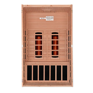 Dynamic Santiago 2-Person Full Spectrum Near Zero EMF Infrared Sauna 7 Total Heaters