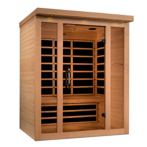 Dynamic Vila 3-person Ultra Low EMF Infrared Sauna 6 Dynamic Pure Tech Carbon Heaters and Built-in Speakers with Bluetooth and MP3