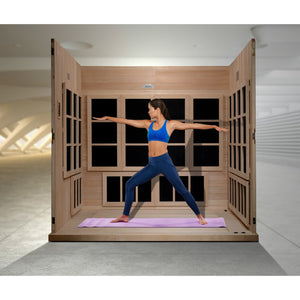 Dynamic Catalonia 8-person Ultra Low EMF Infrared Sauna 23 Dynamic Pure Tech Carbon Heaters and Built-in Speakers with Bluetooth and MP3