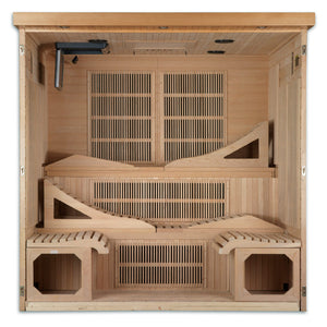 Dynamic Monaco 6-person Ultra Low EMF Infrared Sauna 15 Dynamic Pure Tech Carbon Heaters and Built-in Speakers with Bluetooth and MP3