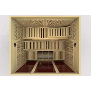 Dynamic Monaco 6-person Ultra Low EMF Infrared Sauna 15 Dynamic Pure Tech Carbon Heaters and Built-in Speakers with Bluetooth and MP3