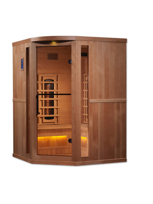 Golden Designs 3-Person Corner Full Spectrum PureTech™ Near Zero EMF Infrared Sauna