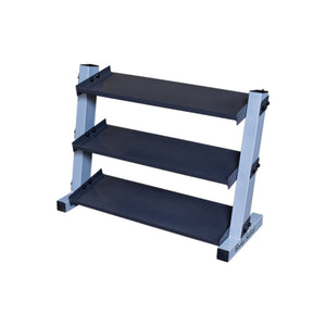 Body Solid 3 Tier Horizontal 34" Vinyl Or Neoprene Dumbell Rack