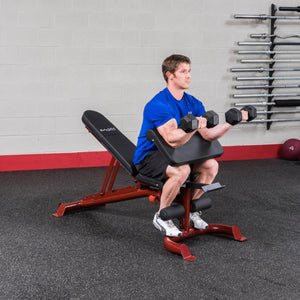 Body Solid Flat/Incline/Decline Bench, Red Frame