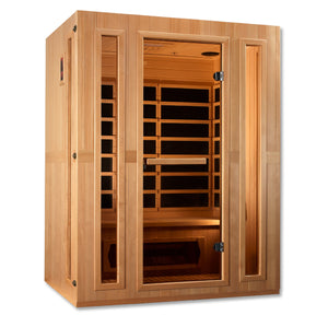 Maxxus 3-Person Corner Hemlock Low EMF Infrared Sauna with 7 Dual Tech Heaters and Built-in Speakers with Bluetooth and MP3