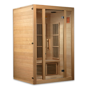 Maxxus BOTARO "Seattle" 2-Person Hemlock Low EMF Infrared Sauna with 6 Carbon Tech Heaters and Sound System