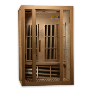 Maxxus BOTARO "Seattle" 2-Person Hemlock Low EMF Infrared Sauna with 6 Carbon Tech Heaters and Sound System