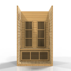 Maxxus BOTARO "Seattle" 2-Person Hemlock Low EMF Infrared Sauna with 6 Carbon Tech Heaters and Sound System