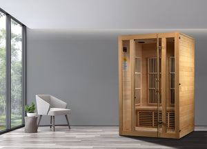 Maxxus BOTARO "Seattle" 2-Person Hemlock Low EMF Infrared Sauna with 6 Carbon Tech Heaters and Sound System