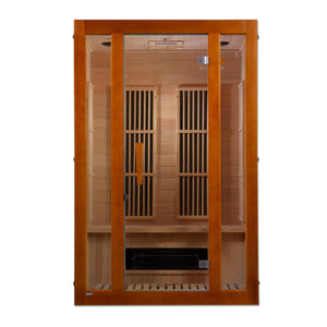 Maxxus “Aspen” 2-Person Hemlock Low EMF FAR Infrared Sauna with 6 Dual Tech Heaters and Built-in Speakers with Bluetooth and MP3