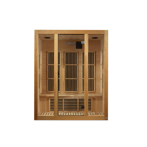 Maxxus "Bellevue" 3-Person Hemlock Low EMF Infrared Sauna with 7 Carbon Tech Heaters and Sound System