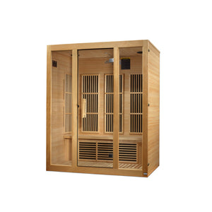 Maxxus "Bellevue" 3-Person Hemlock Low EMF Infrared Sauna with 7 Carbon Tech Heaters and Sound System