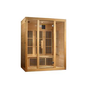 Maxxus "Bellevue" 3-Person Hemlock Low EMF Infrared Sauna with 7 Carbon Tech Heaters and Sound System