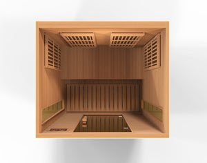 Maxxus 2-Person Red Cedar Low EMF Infrared Sauna 6 Tech Carbon Heaters and Built-in Speakers with Bluetooth and MP3