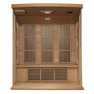 Maxxus 3-Person Near Zero EMF Infrared Sauna 7 Pure Tech Carbon Heaters and Built-in Speakers with Bluetooth and MP3