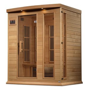 Maxxus 3-Person Near Zero EMF Infrared Sauna 7 Pure Tech Carbon Heaters and Built-in Speakers with Bluetooth and MP3