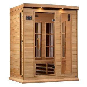 Maxxus 3-Person Near Zero EMF Infrared Sauna 7 Pure Tech Carbon Heaters and Built-in Speakers with Bluetooth and MP3