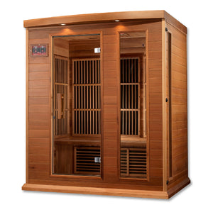 Maxxus 3-Person Low EMF Red Cedar Infrared Sauna with 7 Dual Tech Heaters and Built-in Speakers with Bluetooth and MP3