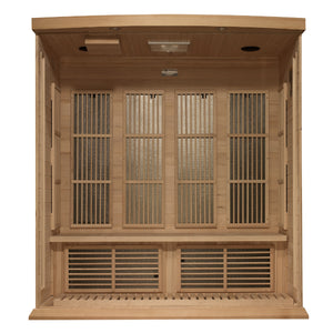 Maxxus 4-Person Near Zero EMF Infrared Sauna 9 Pure Tech Carbon Heaters and Built-in Speakers with Bluetooth and MP3