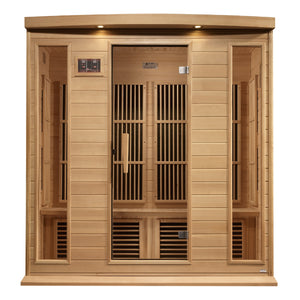 Maxxus 4-Person Near Zero EMF Infrared Sauna 9 Pure Tech Carbon Heaters and Built-in Speakers with Bluetooth and MP3