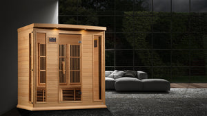 Maxxus 4-Person Near Zero EMF Infrared Sauna 9 Pure Tech Carbon Heaters and Built-in Speakers with Bluetooth and MP3