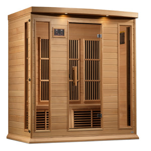 Maxxus 4-Person Near Zero EMF Infrared Sauna 9 Pure Tech Carbon Heaters and Built-in Speakers with Bluetooth and MP3