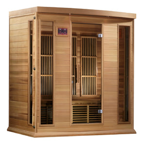 Maxxus 4-Person Low EMF Red Cedar Infrared Sauna with 9 Dual Tech Heaters and Built-in Speakers with Bluetooth and MP3