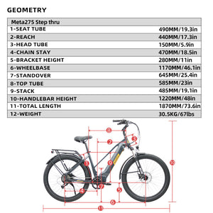 Eunorau Meta275 48V 500W Electric Cruiser Bike