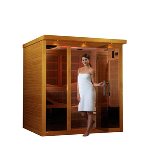 Dynamic Monaco 6-person Ultra Low EMF Infrared Sauna 15 Dynamic Pure Tech Carbon Heaters and Built-in Speakers with Bluetooth and MP3