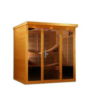 Dynamic Monaco 6-person Ultra Low EMF Infrared Sauna 15 Dynamic Pure Tech Carbon Heaters and Built-in Speakers with Bluetooth and MP3