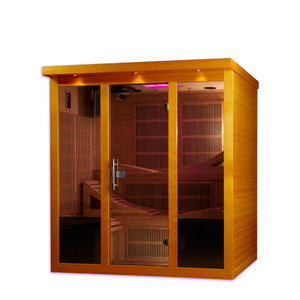 Dynamic Monaco 6-person Ultra Low EMF Infrared Sauna 15 Dynamic Pure Tech Carbon Heaters and Built-in Speakers with Bluetooth and MP3