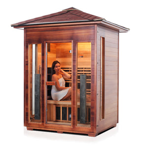 Enlighten Sauna RUSTIC 3-Person Full Spectrum Infrared Sauna